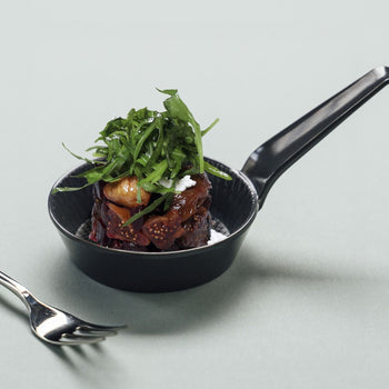 (48 sztuk) Miska - MINI - melamina - 70 ml - Ø 85 mm - z uchwytem - czarna - Prime Gastro