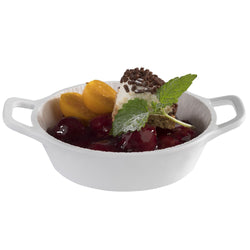 (60 sztuk) Miska - MINI - melamina - 70 ml - Ø 85 mm - z uchwytami do przenoszenia - biała