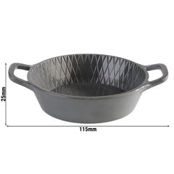 (60 sztuk) Miska - MINI - melamina - 70 ml - Ø 85 mm - z uchwytami do przenoszenia - szara