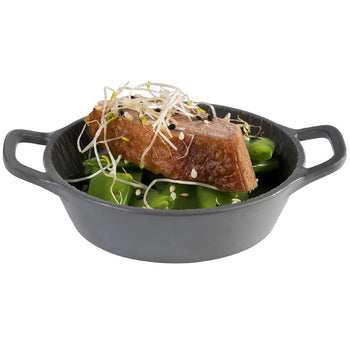 (60 sztuk) Miska - MINI - melamina - 70 ml - Ø 85 mm - z uchwytami do przenoszenia - szara - Prime Gastro