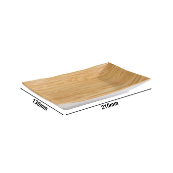 (6 sztuk) Taca - BAMBOO - Melamina - 210x130mm - Wysokość: 30mm - Prime Gastro