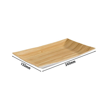 (6 sztuk) Taca - BAMBOO - Melamina - 245x155mm - Wysokość: 30mm - Prime Gastro
