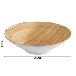 (6 sztuk) Miska - BAMBOO - melamina - 2 litry - Ø 305 mm - biała