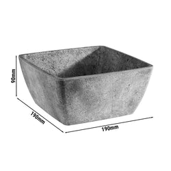 (6 sztuk) Miska - ELEMENT - Melamina - 1,5 litra - kwadratowa - szara