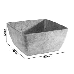 (6 sztuk) Miska - ELEMENT - Melamina - 3,8 litra - kwadratowa - szara