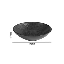 (6 sztuk) Miska - DARK WAVE - melamina - 0,5 litra - Ø 175 mm - czarna