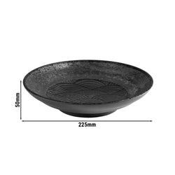 (6 sztuk) Miska - DARK WAVE - melamina - 0,75 litra - Ø 225 mm - czarna