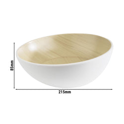 (6 sztuk) Miska - FRIDA - Melamina - 1 litr - Ø 215 mm - Biały