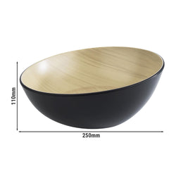 (6 sztuk) Miska - FRIDA - Melamina - 1,6 litra - Ø 250 mm - Czarny