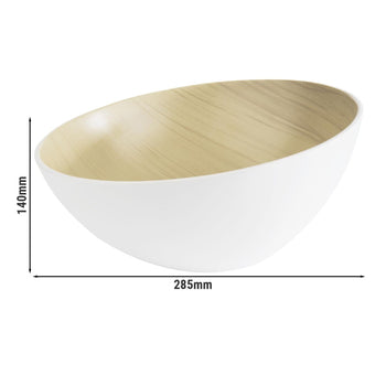 (6 sztuk) Miska - FRIDA - melamina - 2,6 litra - Ø 285 mm - biała - Prime Gastro