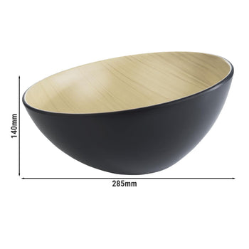 (6 sztuk) Miska - FRIDA - melamina - 2,6 litra - Ø 285 mm - czarna - Prime Gastro