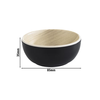 (6 sztuk) Miska - FRIDA - melamina - 0,1 litra - Ø 85 mm - czarna - Prime Gastro
