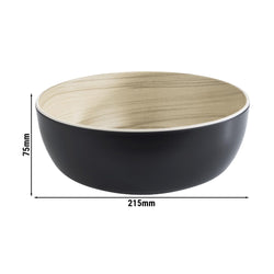 (6 sztuk) Miska - FRIDA - melamina - 1,8 litra - Ø 215 mm - czarna