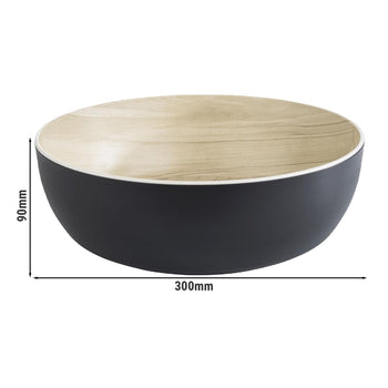 (6 sztuk) Miska - FRIDA - melamina - 4,7 litra - Ø 300 mm - czarna - Prime Gastro