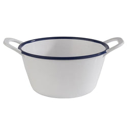 (6 sztuk) Miska - ENAMEL LOOK - melamina - 0,3 litra - z uchwytami - biała