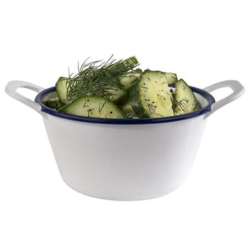 (6 sztuk) Miska - ENAMEL LOOK - melamina - 0,3 litra - z uchwytami - biała - Prime Gastro