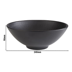 (6 sztuk) Miska - NERO - Melamina - 1,7 litra - Ø 240 mm - Czarny