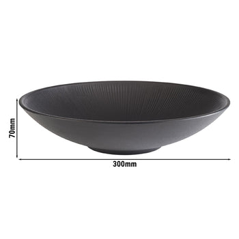 (6 sztuk) Miska - NERO - Melamina - 2,2 litra - Ø 300 mm - Czarny - Prime Gastro