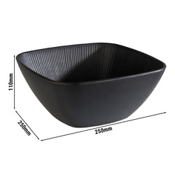 (6 sztuk) Miska - NERO - melamina - 3,5 litra - kwadratowa - czarna