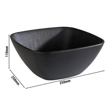 (6 sztuk) Miska - NERO - melamina - 3,5 litra - kwadratowa - czarna - Prime Gastro