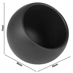 Zestaw do serwowania - MOON - zestaw 6 - częściowy - 3 miseczki melaminowe po 50 ml i 3 drewniane łyżeczki - czarny