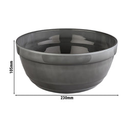 (6 sztuk) Miska - EMMA - melamina - 2,3 litra - Ø 230 mm - szara