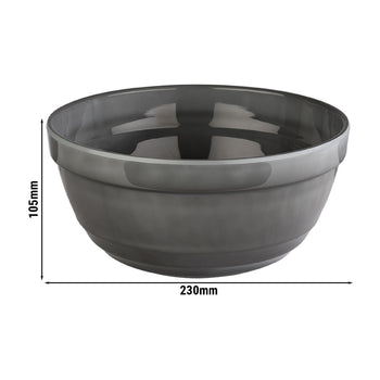 (6 sztuk) Miska - EMMA - melamina - 2,3 litra - Ø 230 mm - szara - Prime Gastro