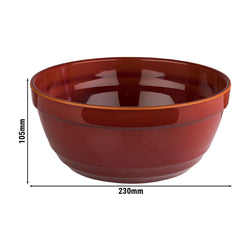 (6 sztuk) Miska - EMMA - melamina - 2,3 litra - Ø 230 mm - czerwona