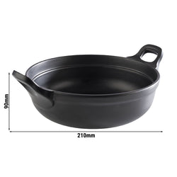 (6 sztuk) Miska - PADELLA - melamina - 1,5 litra - Ø 210 mm - czarna