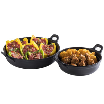 (6 sztuk) Miska - PADELLA - melamina - 1,5 litra - Ø 210 mm - czarna - Prime Gastro