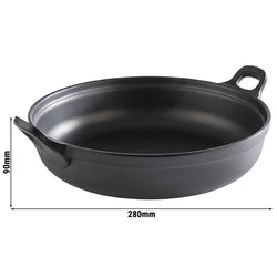 (6 sztuk) Miska - PADELLA - melamina - 3 litry - Ø 280 mm - czarna