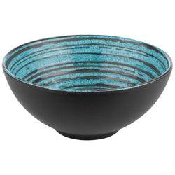 (6 sztuk) Miska - CANCUN - Melamina - 1 litr - Ø 185 mm - Brązowy/Niebieski