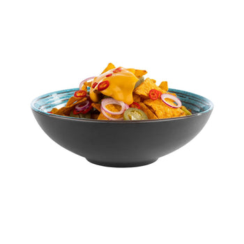 (6 sztuk) Miska - CANCUN - Melamina - 1 litr - Ø 205 mm - Brązowy/Niebieski - Prime Gastro