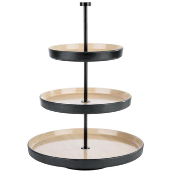 Etagère - FRIDA - 3-poziomowa - okrągła - metalowa rama - półki z melaminy - Prime Gastro