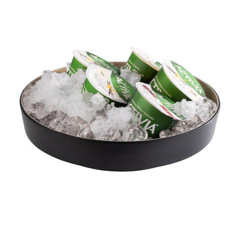 (6 sztuk) Miska - FRIDA - 2-częściowa - melamina - Ø 255 mm - z wkładem ociekającym - czarna - Prime Gastro