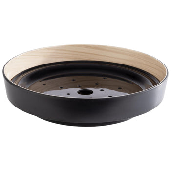 (6 sztuk) Miska - FRIDA - 2-częściowa - melamina - Ø 255 mm - z wkładem ociekającym - czarna - Prime Gastro