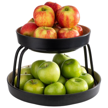 (6 sztuk) Miska - FRIDA - 2-częściowa - melamina - Ø 255 mm - z wkładem ociekającym - czarna - Prime Gastro