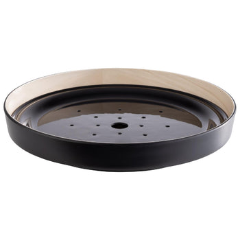 (6 sztuk) Miska - FRIDA - 2-częściowa - melamina - Ø 330 mm - z wkładem ociekającym - czarna - Prime Gastro