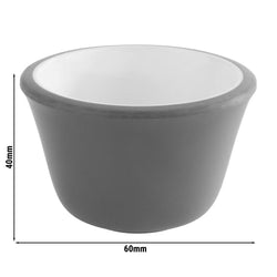 (6 sztuk) Miseczki do dipów - zestaw 6 sztuk - melamina - 40 ml - Ø 60 mm - szare