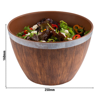 (6 sztuk) Miska - melamina - 4,5 litra - Ø 250 mm - brązowa - pasuje do 85250 - Prime Gastro