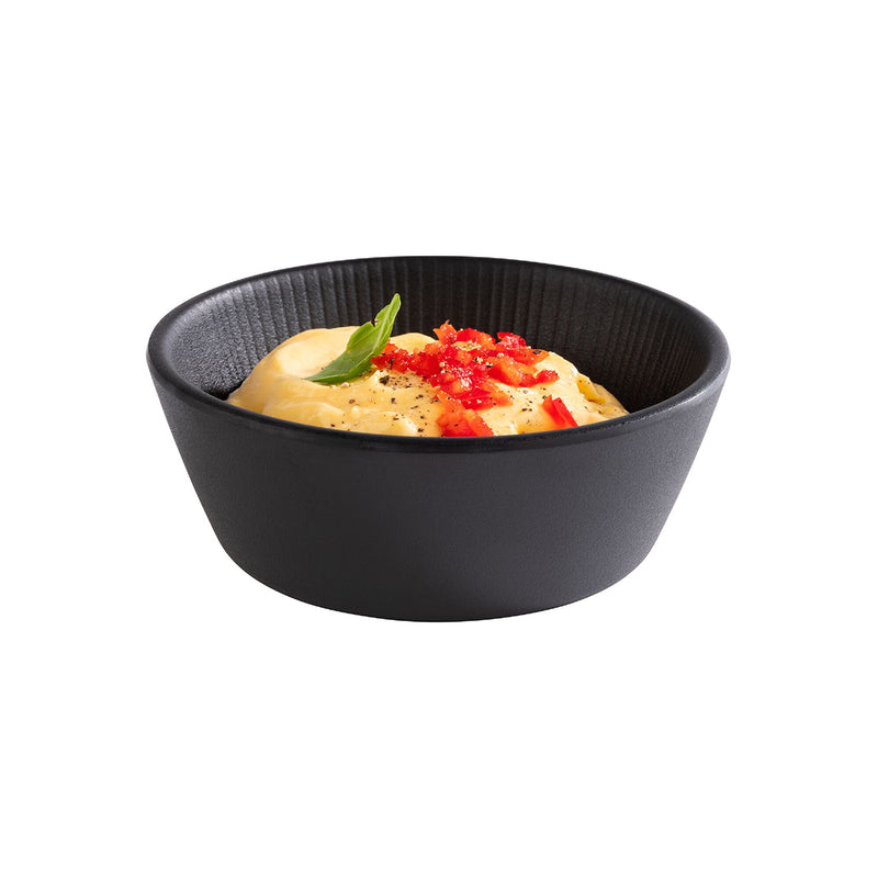 (6 sztuk) Miska - NERO - melamina - 0,25 litra - Ø 125 mm - czarna