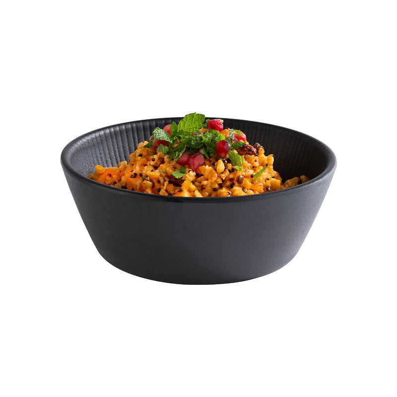 (6 sztuk) Miska - NERO - melamina - 0,45 litra - Ø 155 mm - czarna
