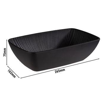 (6 sztuk) Miska GN 1/4 - NERO - melamina - 1,5 litra - głębokość: 75 mm - Prime Gastro