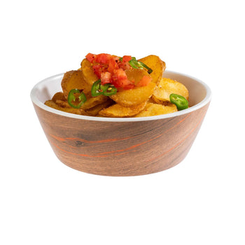 (6 sztuk) Miska - CRAZY WOOD - melamina - 0,5 litra - Ø 155 mm - brązowa - Prime Gastro