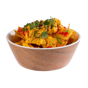 (6 sztuk) Miska - CRAZY WOOD - melamina - 1,2 litra - Ø 205 mm - brązowa - Prime Gastro