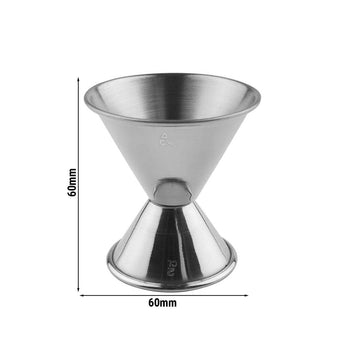 (6 sztuk) Miarka barowa - stal nierdzewna - 2 cl i 4 cl - etykietowanie na zewnątrz - Prime Gastro