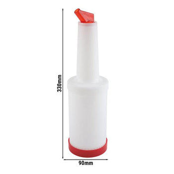 (6 sztuk) Butelka do dozowania/przechowywania - 4-częściowy zestaw - 0,85 litra - polipropylen - Prime Gastro