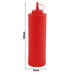 (6 sztuk) Butelka wyciskana - PET - 650 ml - Ø 65 mm - z zakrętką - czerwona