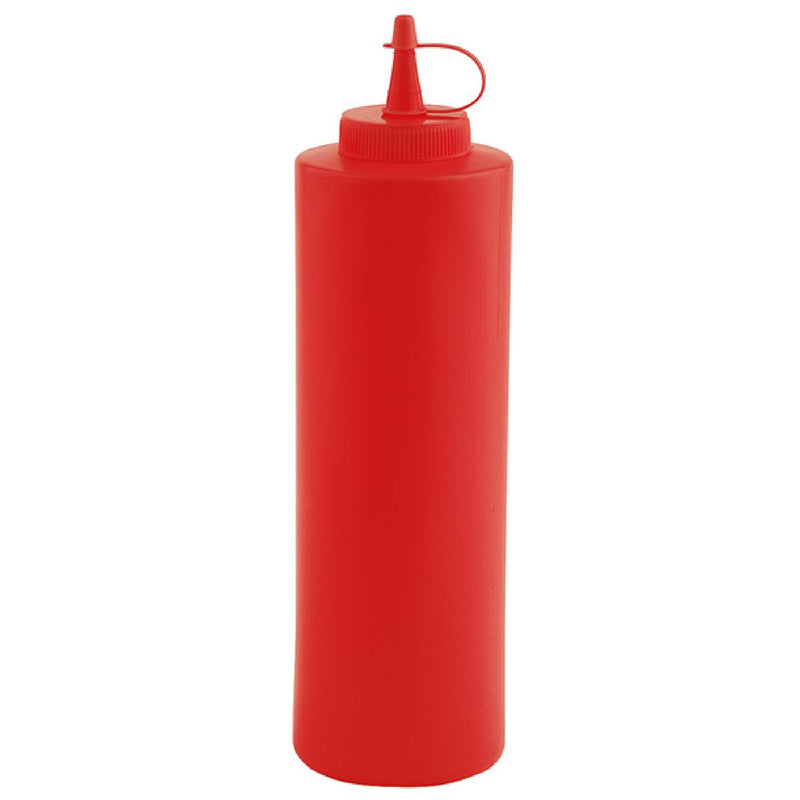 (6 sztuk) Butelka wyciskana - PET - 650 ml - Ø 65 mm - z zakrętką - czerwona