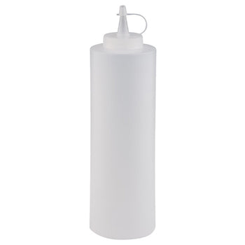 (6 sztuk) Butelka wyciskana - PET - 650 ml - Ø 65 mm - z zakrętką - biała - Prime Gastro